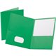 Oxford Letter Recycled Pocket Folder - 8 1/2" x 11" - 100 Sheet Capacity - 2 Internal Pocket(s) - Leatherette - Light Green - 10