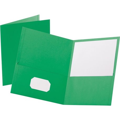 Oxford Letter Recycled Pocket Folder - 8 1/2" x 11" - 100 Sheet Capacity - 2 Internal Pocket(s) - Leatherette - Light Green - 10