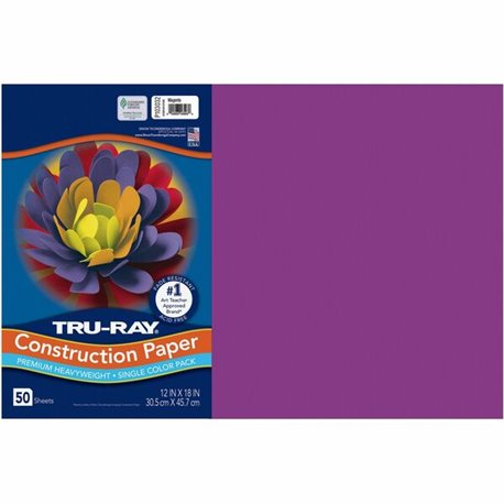 Tru-Ray Heavyweight Construction Paper - Art - 0.50"Height x 12"Width x 18"Depth - 50 / Pack - Magenta - Sulphite