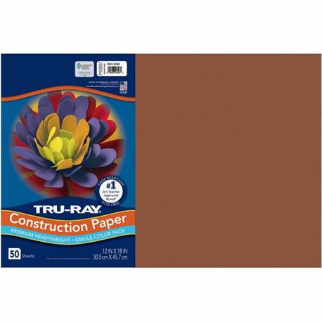 Tru-Ray Heavyweight Construction Paper - 0.50"Height x 18"Width x 12"Length - 50 / Pack - Brown - Sulphite