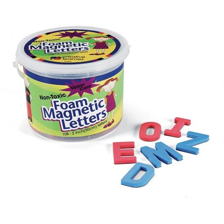 Pacon Foam Magnetic Letters - Uppercase Letters Shape - Magnetic - Non-toxic - Assorted - Foam - 108 / Set