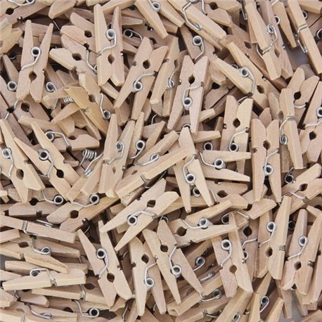 Creativity Street WoodCrafts Natural Mini Clothespins - Mini - 1" Length x 1.5" Width - for Artwork - 250 / Pack - Natural - Woo