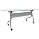 Lorell Flip Top Training Table - White Top - Silver Base - 4 Legs - 23.60" Table Top Length x 72" Table Top Width - 29.50" Heigh