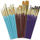 Creativity Street Deluxe Brush Assortment - 24 Brush(es) Natural Wood - Aluminum Ferrule