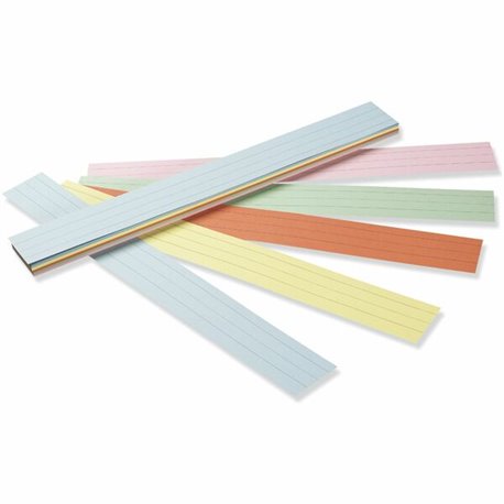 Pacon Sentence Strips - 3"H x 24"W - Dual-Sided - 1.5" Rule/Single Line Rule - 100 Strips/Pack - 5 Assorted Colors