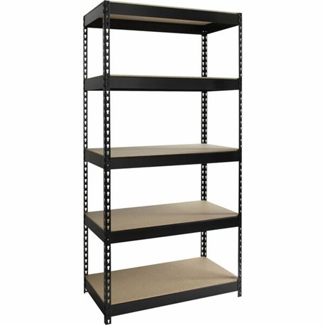 Lorell Fortress Riveted Shelving - 5 Compartment(s) - 5 Shelf(ves) - 72" Height x 36" Width x 18" Depth - Heavy Duty, Rust Resis