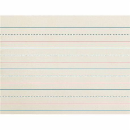 Zaner-Bloser Broken Midline Ruled Paper - Printed - 1.13" Ruled - 30 lb Basis Weight - 8" x 10 1/2" - White Paper - 500 / Ream