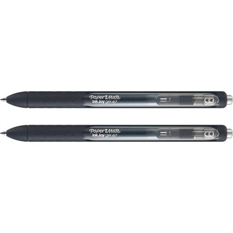 Paper Mate InkJoy Gel Pen - 0.77 mm Pen Point Size - Retractable - Black - Blue Barrel - 2 / Pack