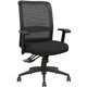 Lorell Executive High-Back Mesh Multifunction Office Chair - Black Fabric Seat - Black Back - Steel Frame - 5-star Base - Black 
