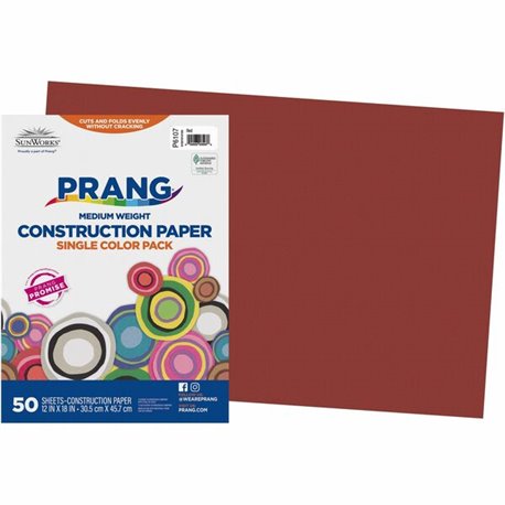 Prang Construction Paper - Craft - 18"Width x 12"Length - 50 / Pack - Red