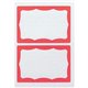 Advantus Color Border Adhesive Name Badges - 2 5/8" Height x 3 3/4" Width - Removable Adhesive - Rectangle - White, Red - 100 / 
