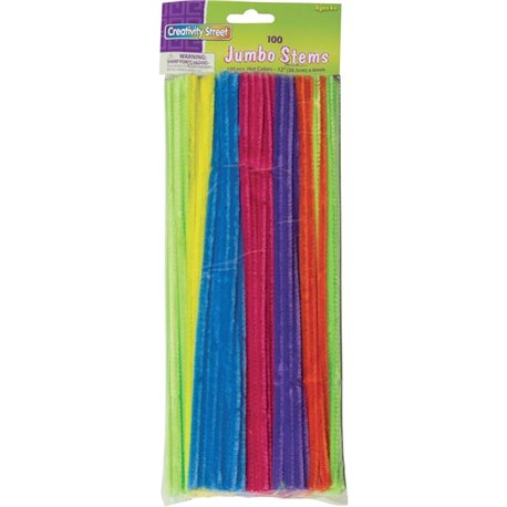 Creativity Street Jumbo Chenille Pipe Cleaners - Craft Project, Classroom - 12"Height x 0.25"Width x 236.2 milThickness x 15"Len