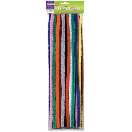 Creativity Street Colossal Stems - Craft Project, School, Decoration x 19.50"Length x 0.6"Diameter - 50 / Pack - Assorted