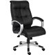 Lorell Classic Executive Office Chair - Black Leather Seat - 5-star Base - Black - 1 Each