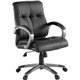 Lorell Low-back Executive Office Chair - Black Leather Seat - 5-star Base - Black - 1 Each