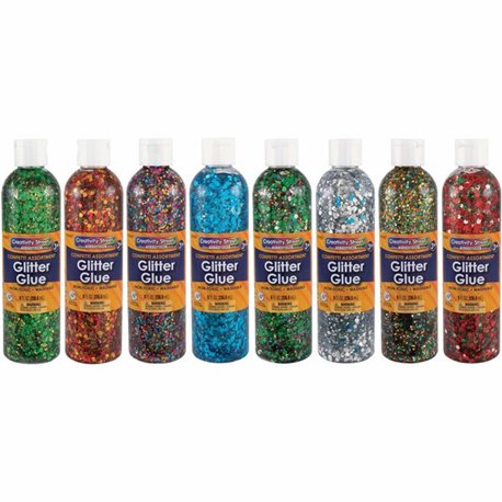 Creativity Street Classroom Size Glitter Chips - Craft, Classroom - 8 / Box - Assorted