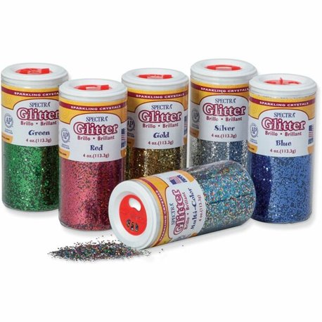 Spectra Glitter Sparkling Crystals - 4 oz - 6 / Set - Assorted