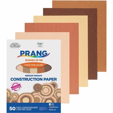 Prang Multicultural Construction Paper - Art, Craft - 12"Width x 9"Length - 50 / Pack - Assorted