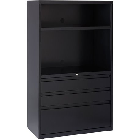 Lorell File/File Lateral File Combo Unit - 36" x 18.6" x 60" - 2 x Shelf(ves) - 3 x Drawer(s) for Box, File - Legal, Letter, A4 