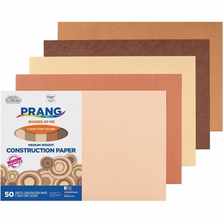 Prang Multicultural Construction Paper - Art, Craft - 18"Width x 12"Length - 50 / Pack - Assorted