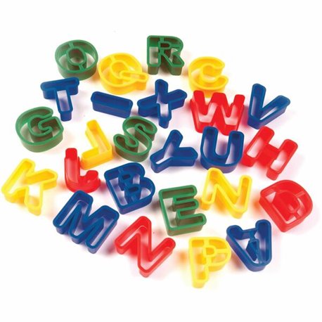 Creativity Street Dough Cutter Letters - Cutting - 26 Piece(s) - 26 / Set - Assorted - Plastic