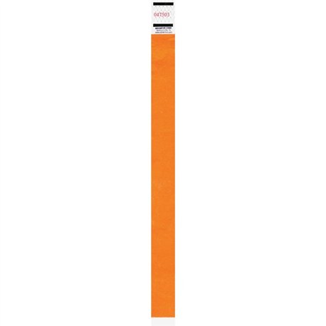 Advantus Neon Tyvek Wristbands - 500 / Pack - Neon Orange - Tyvek