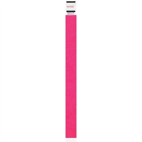 Advantus Neon Tyvek Wristbands - 500 / Pack - Neon Pink - Tyvek