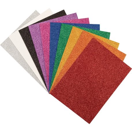 Creativity Street Wonderfoam Glitter Sheets - Art Project, Craft Project - 8.50"Height x 8.25"Width x 11.70"Length - 10 / Pack -