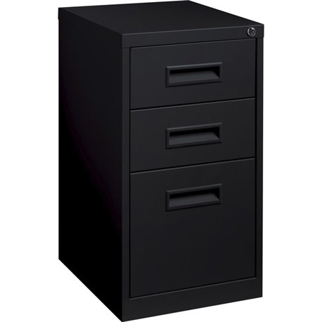 Lorell 19" Box/Box/File Mobile File Cabinet with Recessed Pull - 15" x 19" x 28" - 3 x Drawer(s) for Box, File - Letter - Ball-b