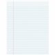 Pacon Wide Ruled Filler Paper - 100 Sheets - Wide Ruled - 0.38" Ruled - Red Margin - 3 Hole(s) - 8" x 10 1/2" - White Paper - Sm