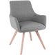 Lorell Mid-century Modern Flannel Guest Chair - Four-legged Base - Gray - Armrest - 1 Each