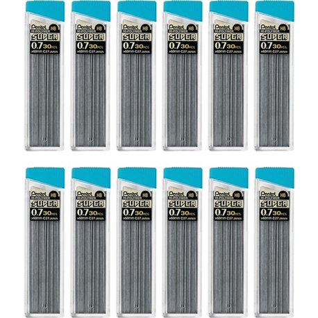 Pentel Super Hi-Polymer Leads - 0.7 mmMedium Point - HB - Black - 360 / Box
