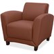 Lorell Accession Club Chair - Four-legged Base - Tan - Bonded Leather - Armrest - 1 Each