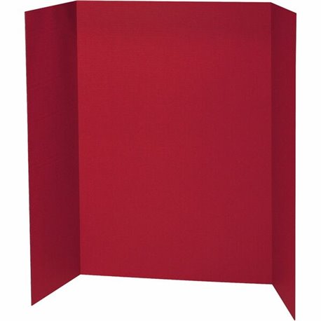 Pacon 140 lb. Watercolor Single Wall Presentation Board - 48" Height x 36" Width - Red Surface - Tri-fold, Corrugated, Recyclabl