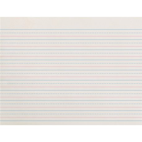 Zaner-Bloser Dotted Midline Newsprint Paper - 500 Sheets - 0.50" Ruled - Unruled Margin - 10 1/2" x 8" - White Paper - 500 / Pac