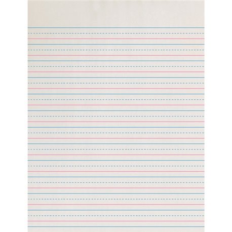 Zaner-Bloser Dotted Midline Newsprint Paper - Letter - 500 Sheets - 0.50" Ruled - Letter - 8" x 10 1/2" - White Paper - 500 / Re