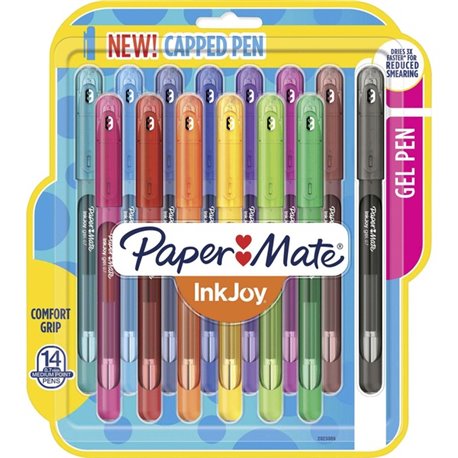 Paper Mate InkJoy Gel Stick Pens - Medium Pen Point - Assorted Gel-based Ink - 14 / Pack