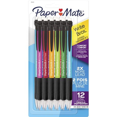 Paper Mate Write Bros. Classic Mechanical Pencils - 2 Lead - 0.7 mm Lead Diameter - 1 Dozen