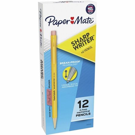 Paper Mate Sharpwriter Mechanical Pencil - 2 Lead - 0.7 mm Lead Diameter - Goldenrod Barrel - 12 / Dozen