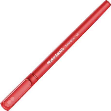 Paper Mate Ballpoint Stick Pens - Medium Pen Point - Red - Red Barrel - 1 Dozen