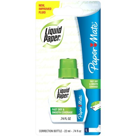 Paper Mate Liquid Paper Correction Fluid - Foam 21.88 mL - White - Spill Resistant, Fast-drying - 1 Each