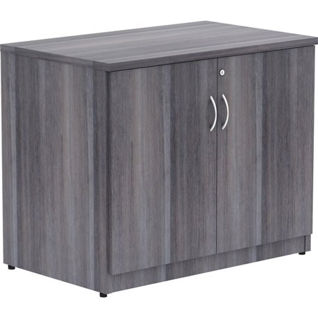 Lorell Essentials Series 2-Door Storage Cabinet - 36" x 22.5" x 29.5" - 2 Door(s) - Finish: Weathered Charcoal, Laminate