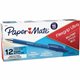 Paper Mate Flexgrip Ultra Retractable Pens - Medium Pen Point - Refillable - Retractable - Blue - Rubber Barrel - 12 / Box