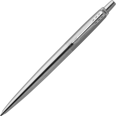 Parker Jotter Ballpoint Pen - Medium Pen Point - Refillable - Blue - Stainless Steel Stainless Steel Barrel - 1 Each