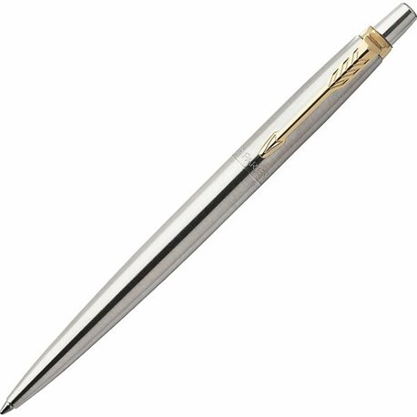 Parker Jotter Steel Gel Golden Finish Trim Ballpoint Pen - Bold Pen Point - 0.7 mm Pen Point Size - Conical Pen Point Style - Re