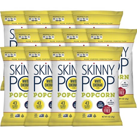 SkinnyPop White Cheddar Popcorn - Preservative-free, Dairy-free, Gluten-free, Trans Fat Free, Tree-nut Free, Peanut-free - White