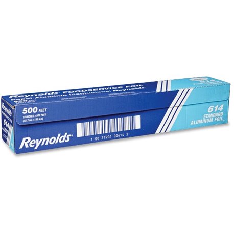 Reynolds Foodservice Foil - 18" Width x 500 ft Length - Moisture Proof, Odorless, Grease Proof, Durable, Heat Resistant, Cold Re