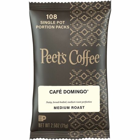 Peet's Coffee Caf&eacute Domingo Coffee - Medium - 2.5 oz Per Pack - 18 / Box