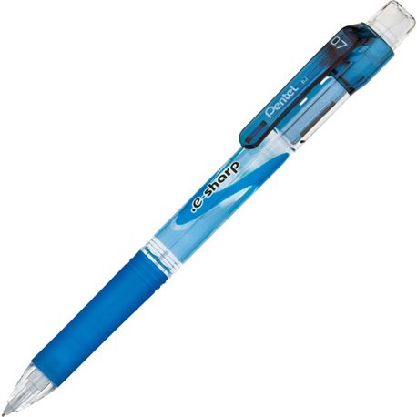 Pentel E-Sharp Mechanical Pencils - 2 Lead - 0.7 mm Lead Diameter - Refillable - Blue Barrel - 1 Dozen