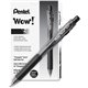 Pentel WOW! Retractable Ballpoint Pens - Medium Pen Point - 1 mm Pen Point Size - Retractable - Black - Black Barrel - 12 / Doze